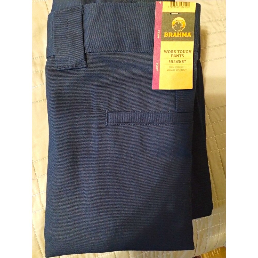 NWT-Brahma Men's Work Tough Pants Relaxed Fit Blue 44x32